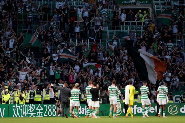 players salute Celtic fans