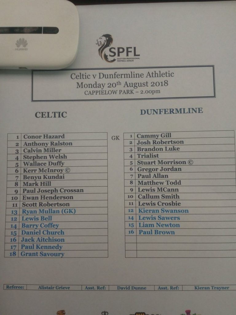 celtic v dunfermline