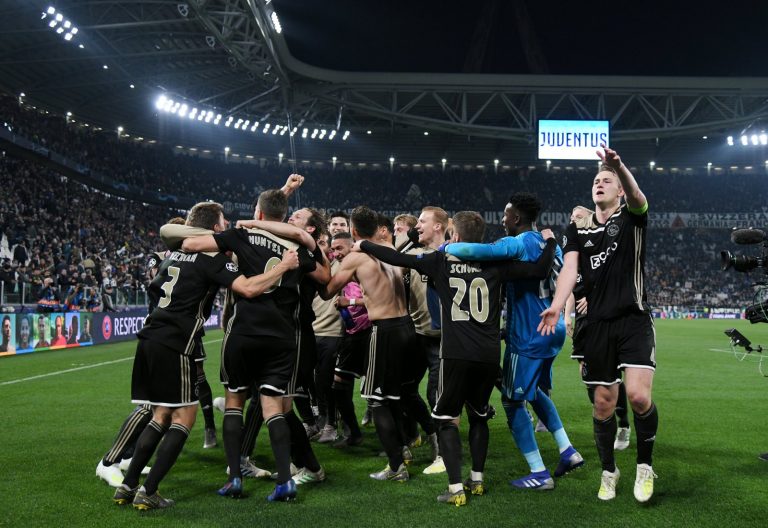 Ajax celebrate at Juventus