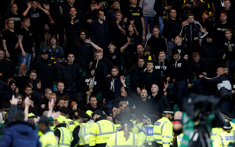 Image for AIK fans cause havoc in Glasgow and try to storm Celtic fans
