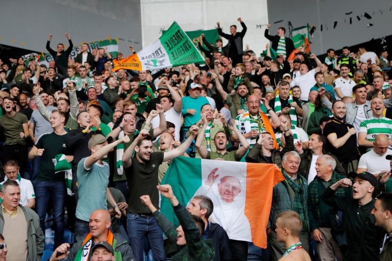 Celtic fans inside Ibrox