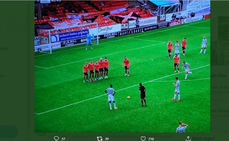 Andrew Dallas free kick