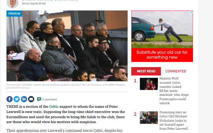Image for Alleged Celtic fan site scores incredible CEO own goal!