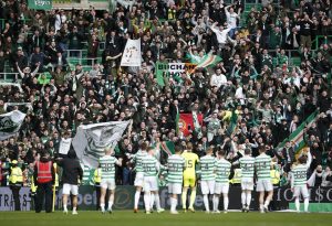 Celtic players and fans