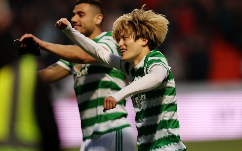 Image for Watch brilliant fan-cam as Kyogo leads Celtic’s post match celebrations