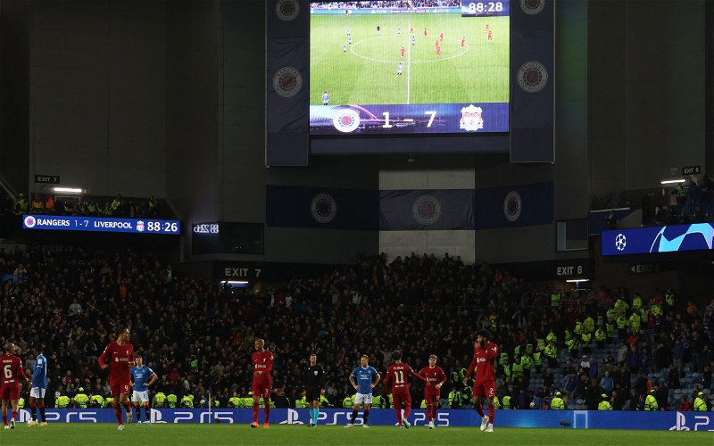 Image for Ibrox fans offered superb framed image of Liverpool hammering for just £50