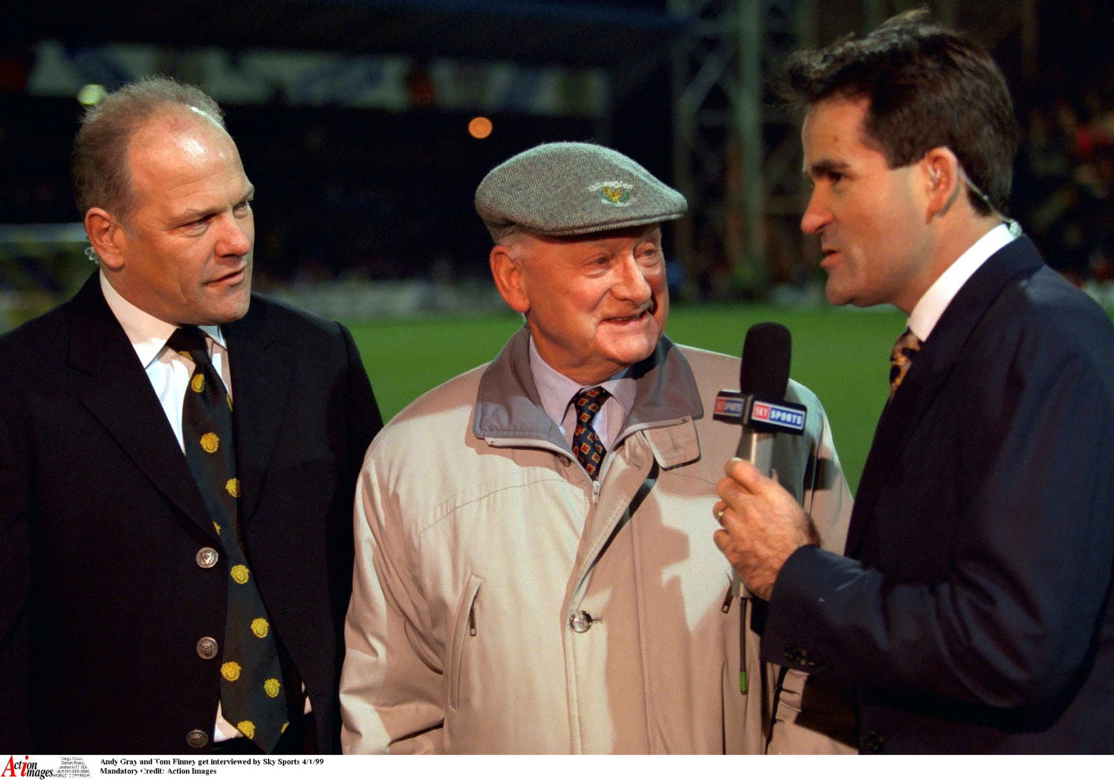 Andy Gray and Tom Finney get interviewed by Sky Sports 4/1/99