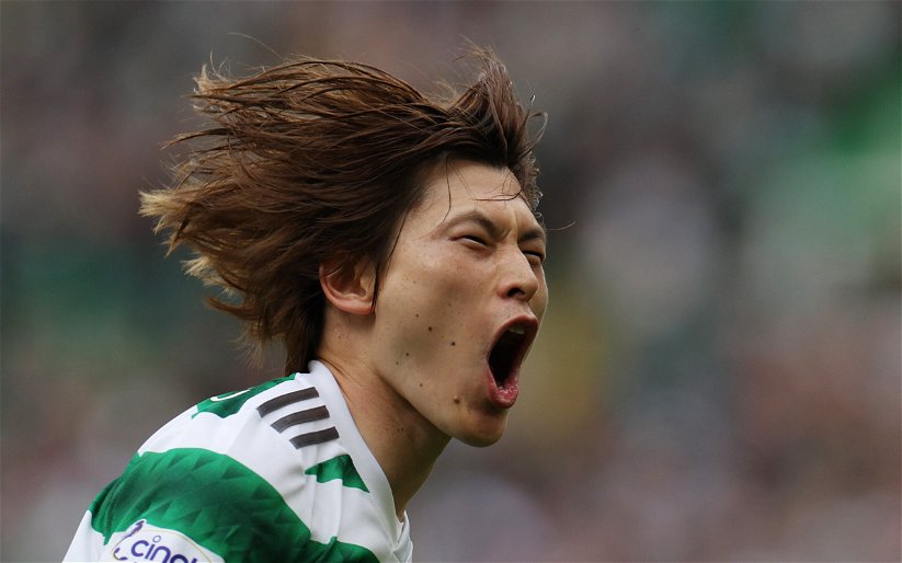 Image for Fresh footage as Kyogo shows his delight at ending goal drought