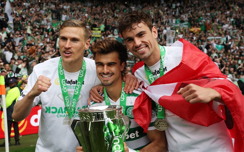 Image for Watch the Huddle from Lisboa as Celtic fans celebrate lifting the SPFL title
