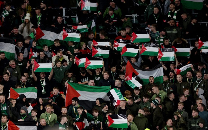 Image for Watch how the Palestine flags flew high through You’ll Never Walk Alone at Celtic Park