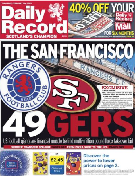 Daily Record, San Francisco 49ers