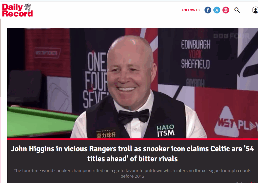 John Higgins, Daily Record
