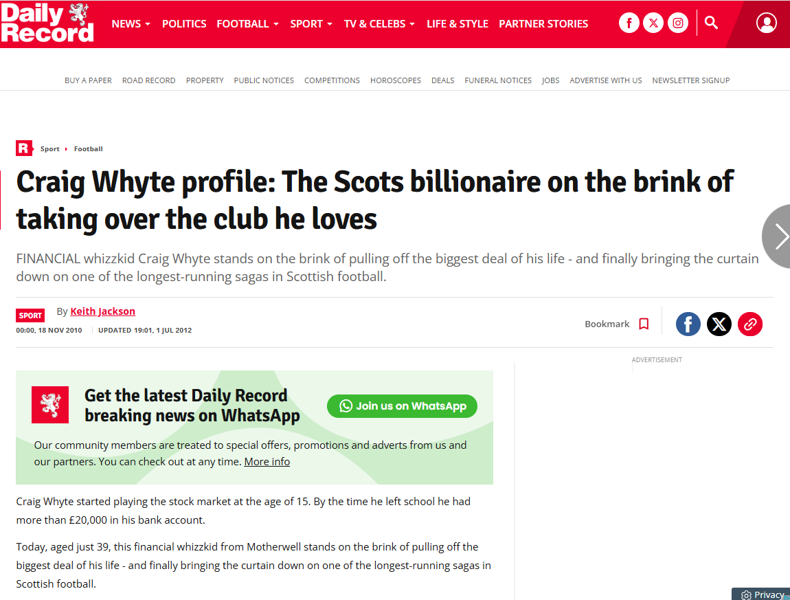 Craig Whyte, Murray, Jackson