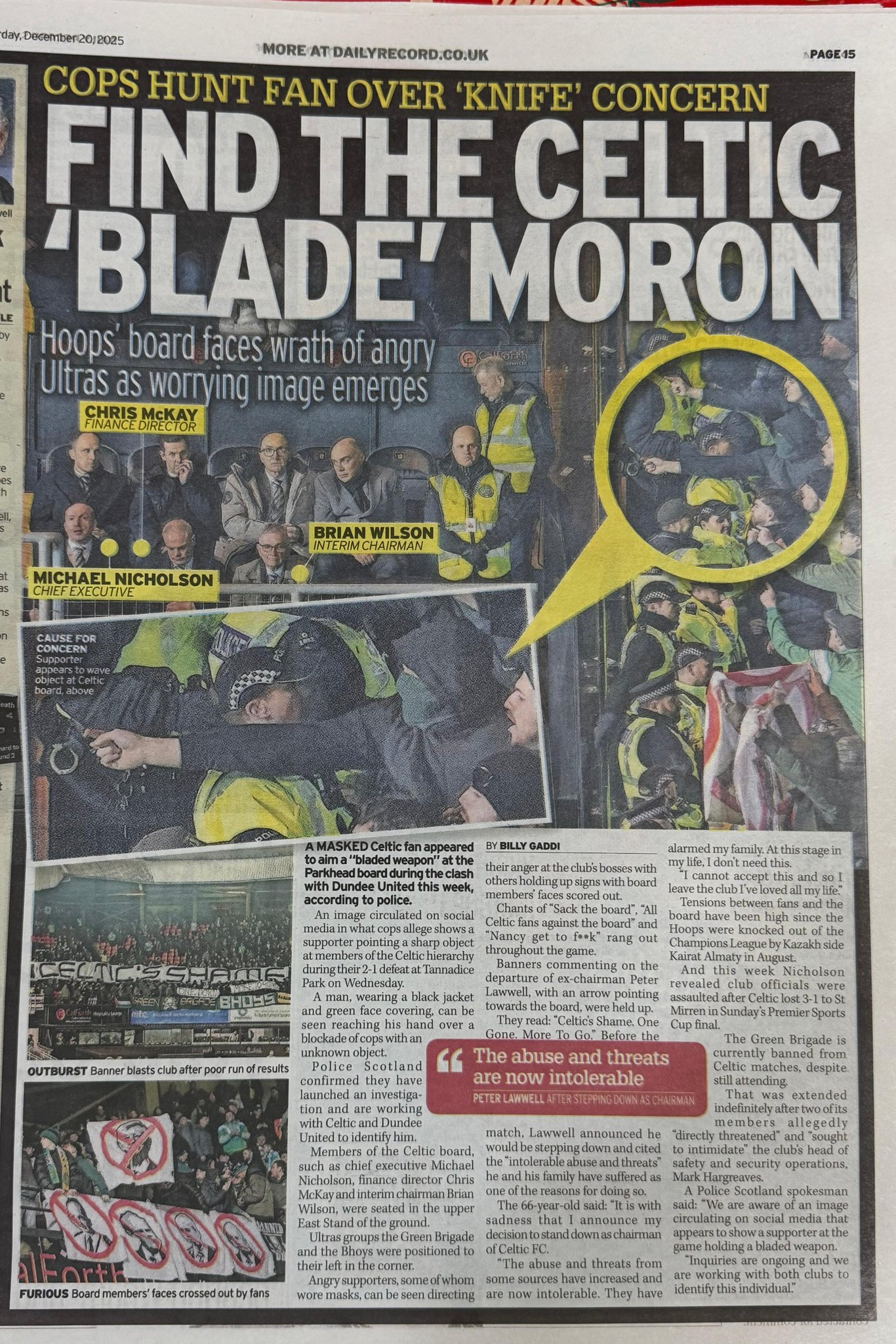 Daily Record, Celtic,