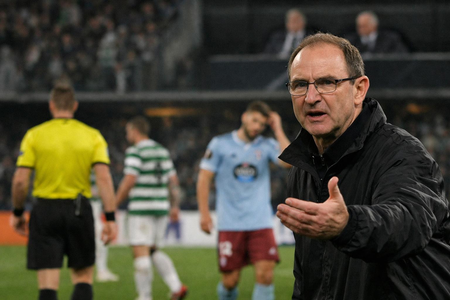 Celtic manager Martin O'Neill blamed the referee for Celtic's Europa League defeat to Celta Vigo